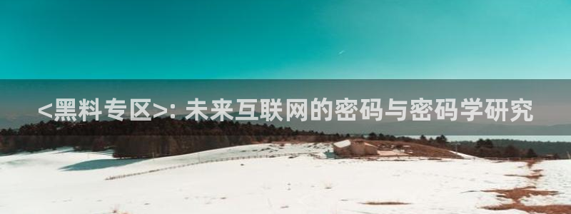 51吃瓜今日吃瓜热门吃瓜:<黑料专区>: 未来互联网的密码与密码学研究